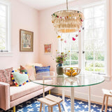 Bohemian Tassel Fringe Chandelier Fabric Pendant Light for Elegant Living Room and Bedroom Lighting