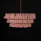 Bohemian Tassel Fringe Chandelier Fabric Pendant Light for Elegant Living Room and Bedroom Lighting