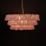 Bohemian Tassel Fringe Chandelier Fabric Pendant Light for Elegant Living Room and Bedroom Lighting