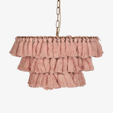 Bohemian Tassel Fringe Chandelier Fabric Pendant Light for Elegant Living Room and Bedroom Lighting