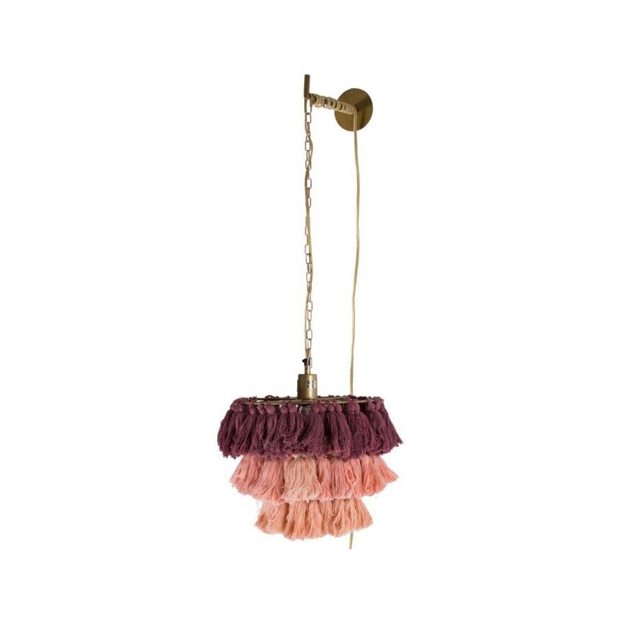 Bohemian Tassel Wall Sconce Layered Fabric Fringe Wall Lamp Decorative Indoor Light