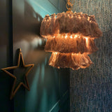 Bohemian Tassel Wall Sconce Layered Fabric Fringe Wall Lamp Decorative Indoor Light