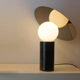 Bola Disc Modern Marble Table Lamp with Adjustable Stainless Steel Shade
