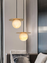 Borra Alabaster and Brass Pendant Light Luxury Modern LED Hanging Lamp