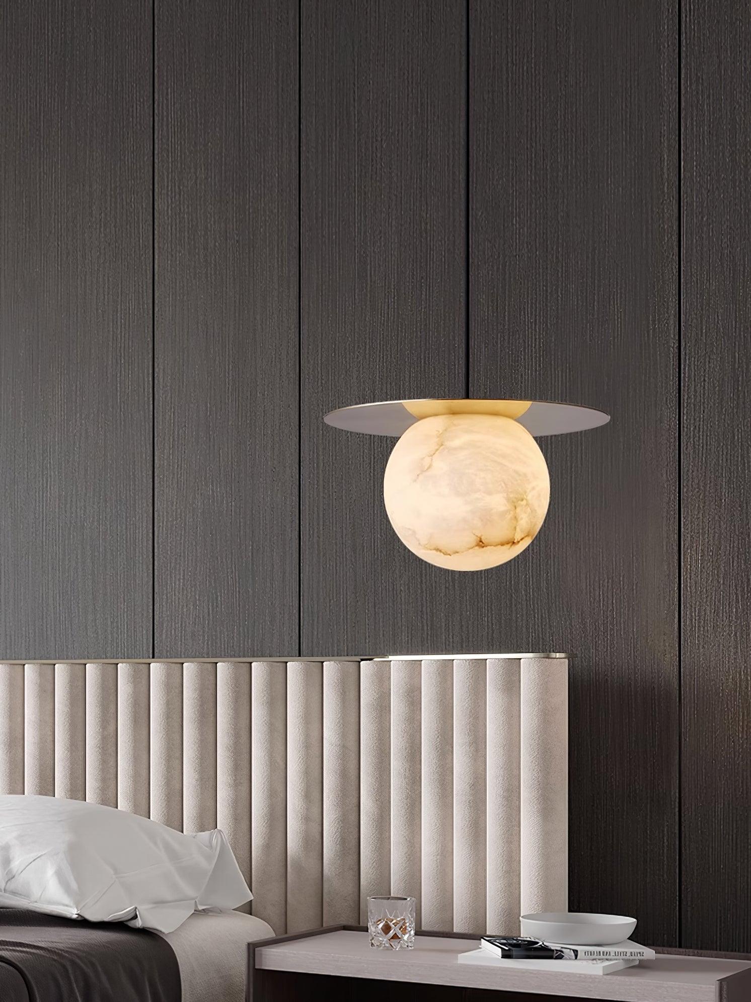 Borra Alabaster and Brass Pendant Light Luxury Modern LED Hanging Lamp