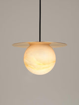 Borra Alabaster and Brass Pendant Light Luxury Modern LED Hanging Lamp