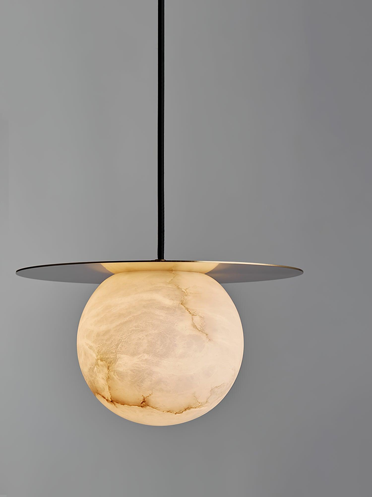 Borra Alabaster and Brass Pendant Light Luxury Modern LED Hanging Lamp