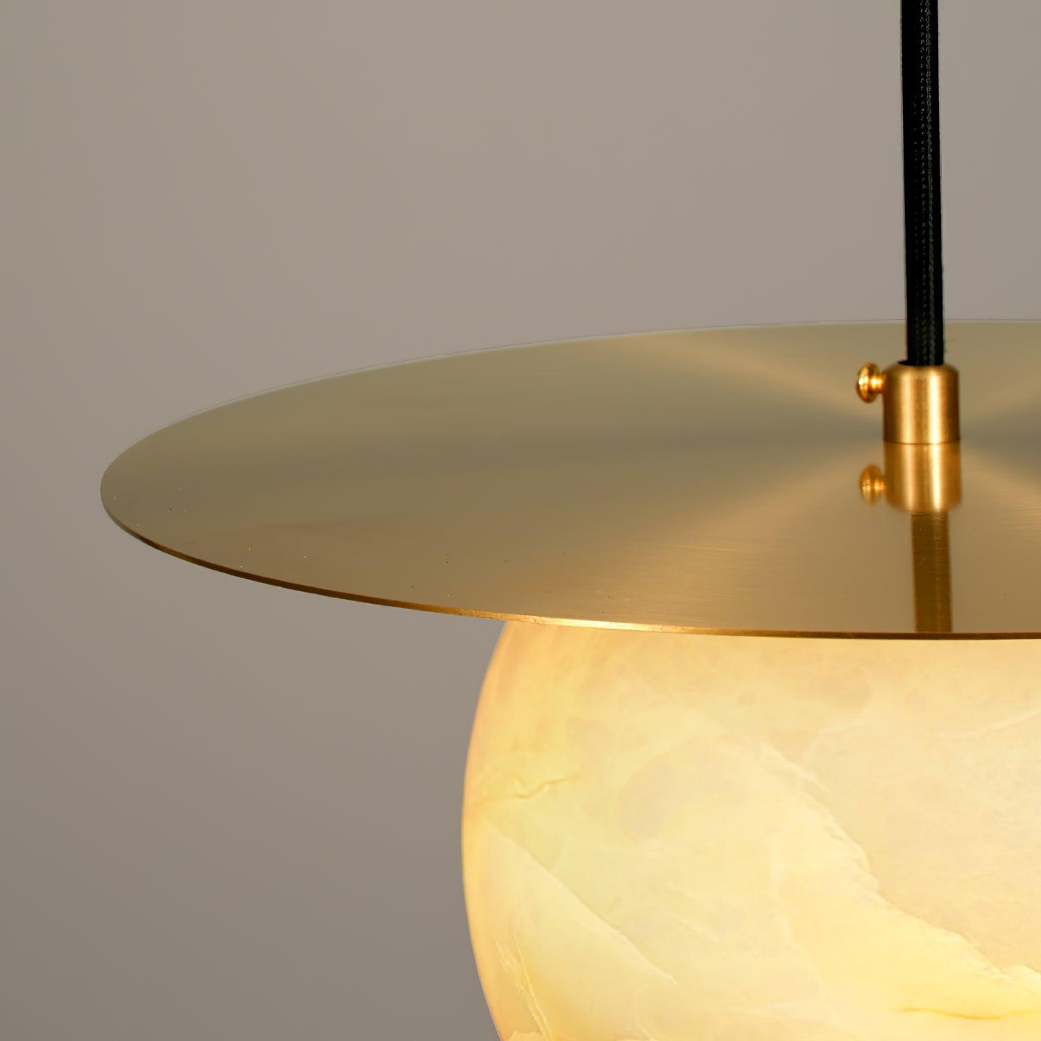 Borra Alabaster and Brass Pendant Light Luxury Modern LED Hanging Lamp