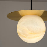 Borra Alabaster and Brass Pendant Light Luxury Modern LED Hanging Lamp