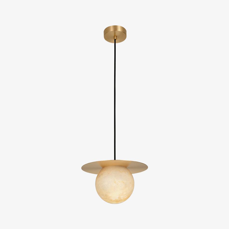 Borra Alabaster and Brass Pendant Light Luxury Modern LED Hanging Lamp