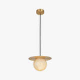 Borra Alabaster and Brass Pendant Light Luxury Modern LED Hanging Lamp
