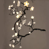 Botanical Ceramic Flower Branch Chandelier Elegant Brass Black Finish Large Pendant Light