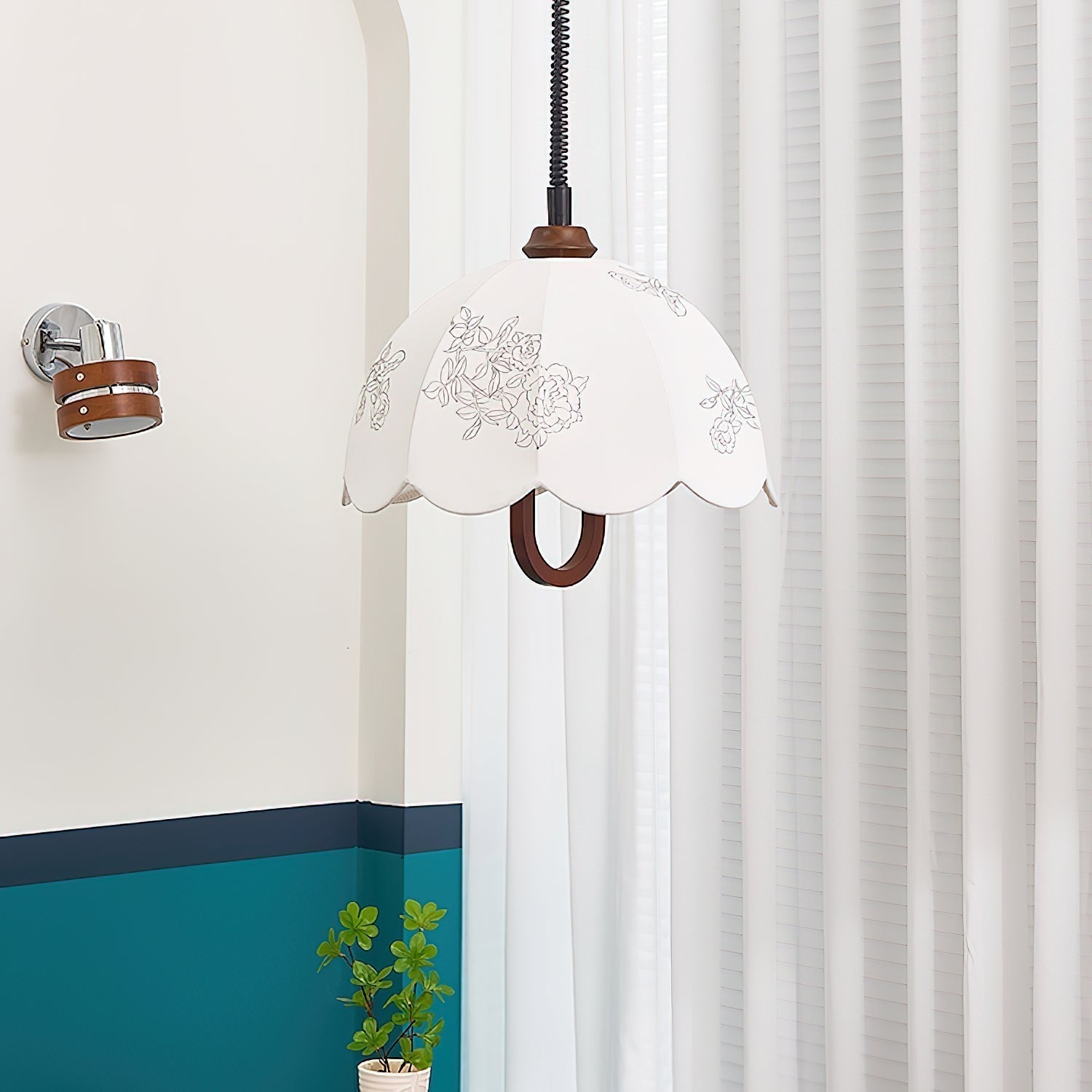 Botanical Floral Grace Pendant Light Fixture for Modern Living and Dining Areas