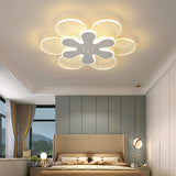 Modern Geometric Flower LED Flush Mount Ceiling Light Acrylic Dimmable Bedroom Fixture