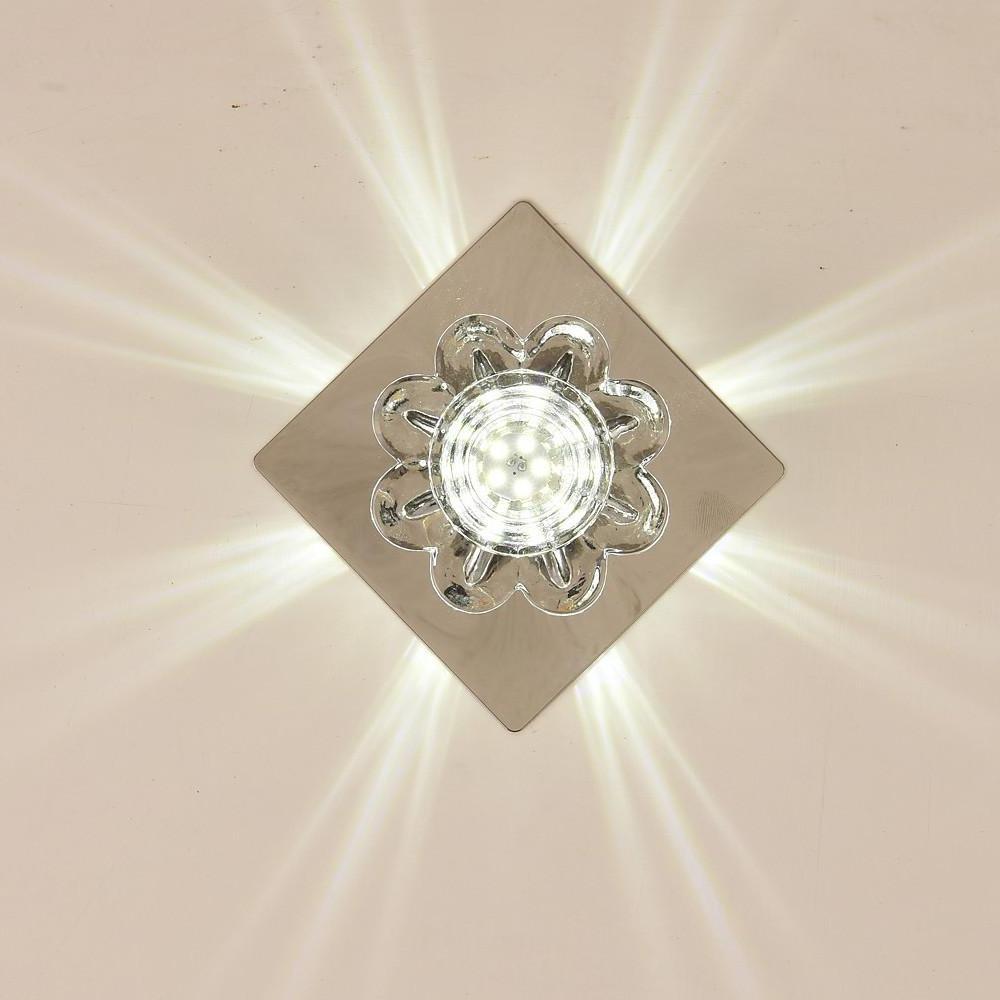 Modern Flower Shaped Crystal LED Flush Mount Ceiling Light for Hallway and Bedroom