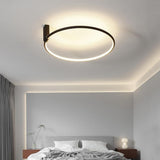 Abstract Double Circle LED Flush Mount Ceiling Light Modern Metal Bedroom Lighting Fixture