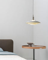 Bretagne Modern Architectural Multi Layered Metal Pendant Light Chrome and White Hanging Ceiling Lamp