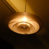 Bretagne Modern Architectural Multi Layered Metal Pendant Light Chrome and White Hanging Ceiling Lamp