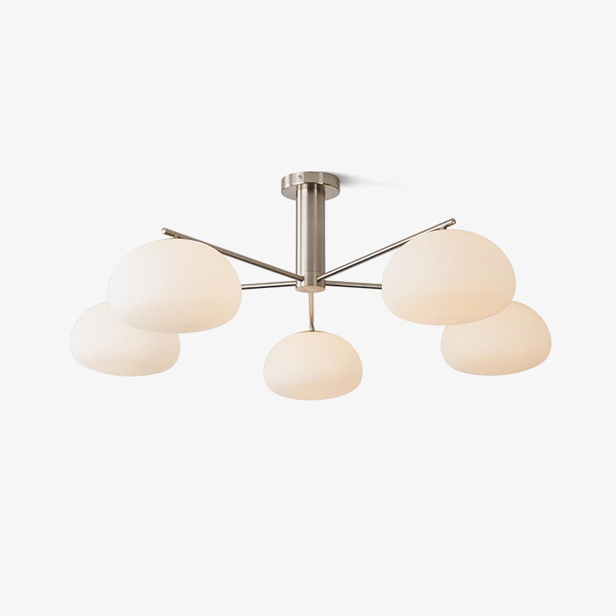 Briette Mid Century Geometric Cross Frame Chandelier with Spherical Glass Globes