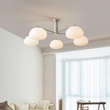 Briette Mid Century Geometric Cross Frame Chandelier with Spherical Glass Globes
