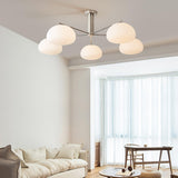 Briette Mid Century Geometric Cross Frame Chandelier with Spherical Glass Globes