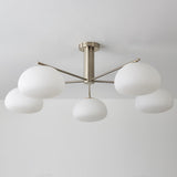 Briette Mid Century Geometric Cross Frame Chandelier with Spherical Glass Globes