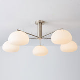 Briette Mid Century Geometric Cross Frame Chandelier with Spherical Glass Globes