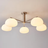 Briette Mid Century Geometric Cross Frame Chandelier with Spherical Glass Globes