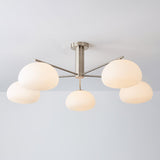 Briette Mid Century Geometric Cross Frame Chandelier with Spherical Glass Globes