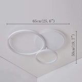 Modern 26 Inch 3 Ring LED Ceiling Light Artistic Aluminum Flush Mount Fixture for Bedroom