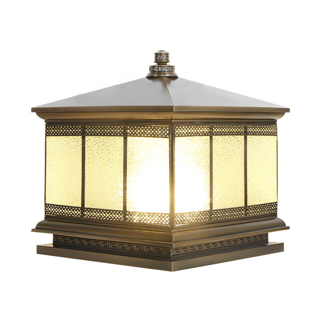 Bronze Waterproof Outdoor Solar Post Cap Lights Retro Decorative Gate Fence Pillar Lighting