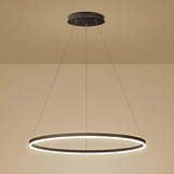 Brown Circular 16 Inch LED Pendant Light Acrylic Shade Modern Hanging Ceiling Fixture