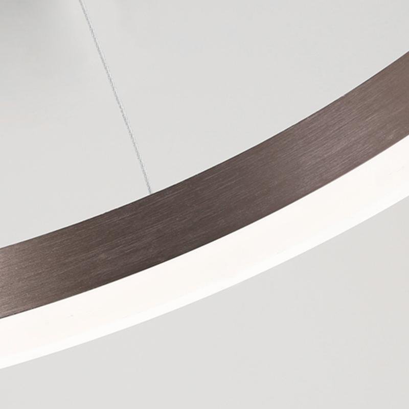 Brown Circular 16 Inch LED Pendant Light Acrylic Shade Modern Hanging Ceiling Fixture