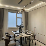 Brown Glass LED Linear Pendant Light Vintage Luggage Style Luxury Hanging Lamp