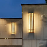 Brown Industrial Waterproof LED Outdoor Wall Lamp with Vertical Stripe Grid and Stainless Steel Frame