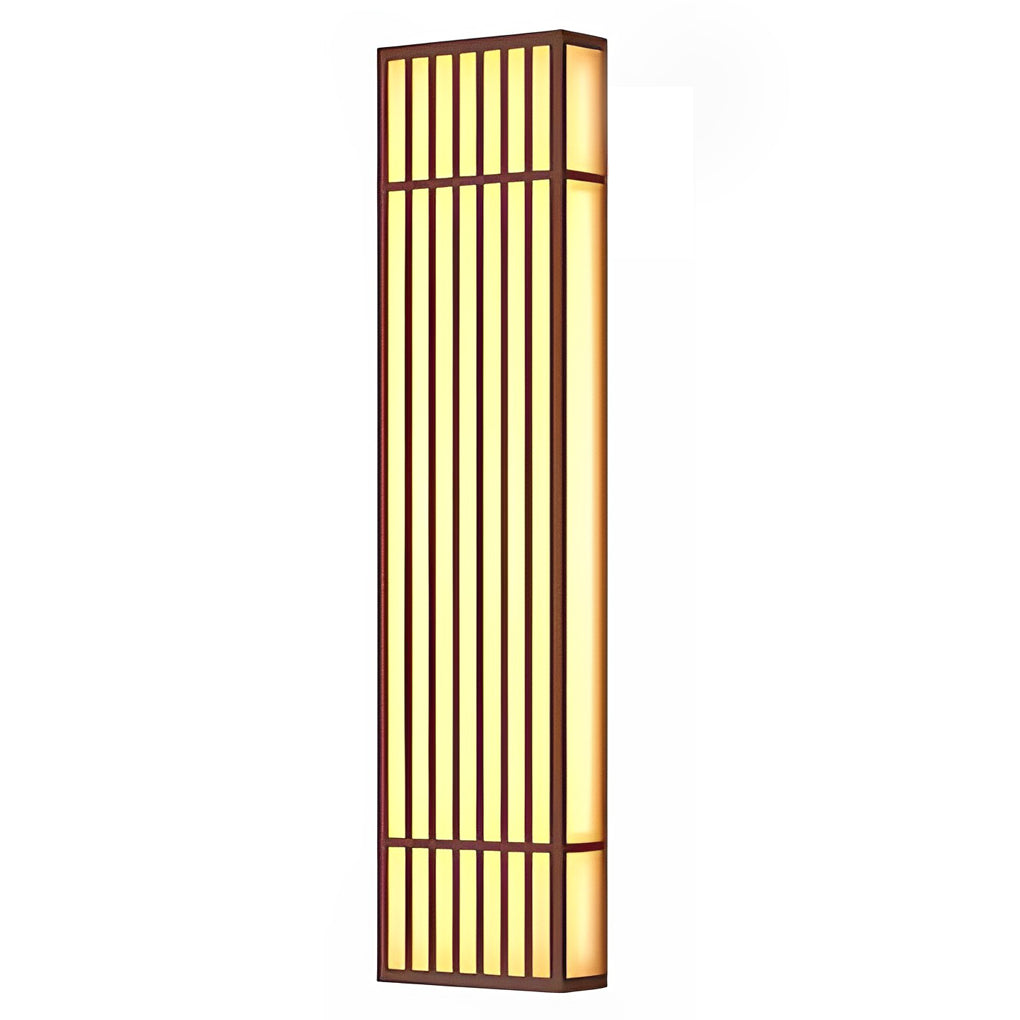 Brown Industrial Waterproof LED Outdoor Wall Lamp with Vertical Stripe Grid and Stainless Steel Frame