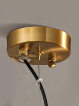Brown Leaf Shaped Handmade Glass Pendant Light with Brass Finish Art Nouveau Style