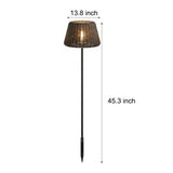 Brown Rattan LED Outdoor Floor Lamp with Ground Stake for Garden Pathway Landscape Lighting