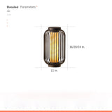 Brown Stainless Steel Caged Outdoor Floor Lantern Modern Exterior Garden Lamp for Patio and Yard