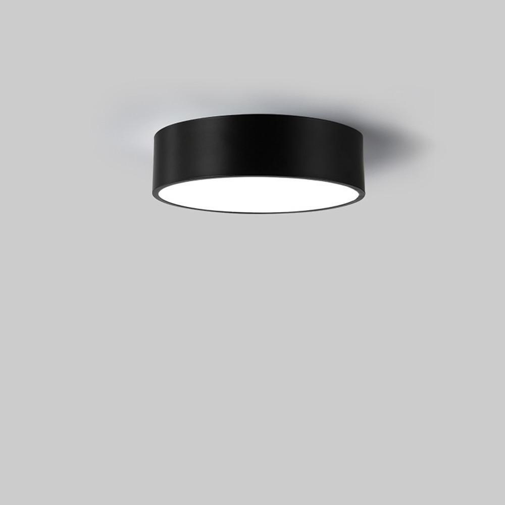 Minimalist Black Flush Mount LED Ceiling Light Modern Cylindrical Fixture for Hallway and Dining Room