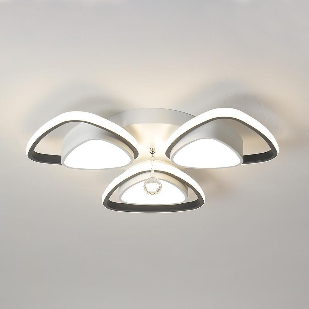 Modern Geometric LED Flush Mount Ceiling Light Fixture for Bedroom and Hallway