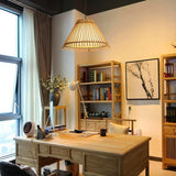 Burlywood Bamboo Pendant Light Decorative Hanging Ceiling Lamp for Modern Kitchen Island and Dining Table