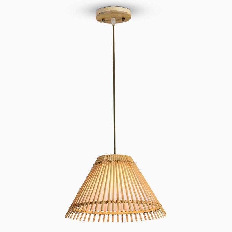Burlywood Bamboo Pendant Light Decorative Hanging Ceiling Lamp for Modern Kitchen Island and Dining Table