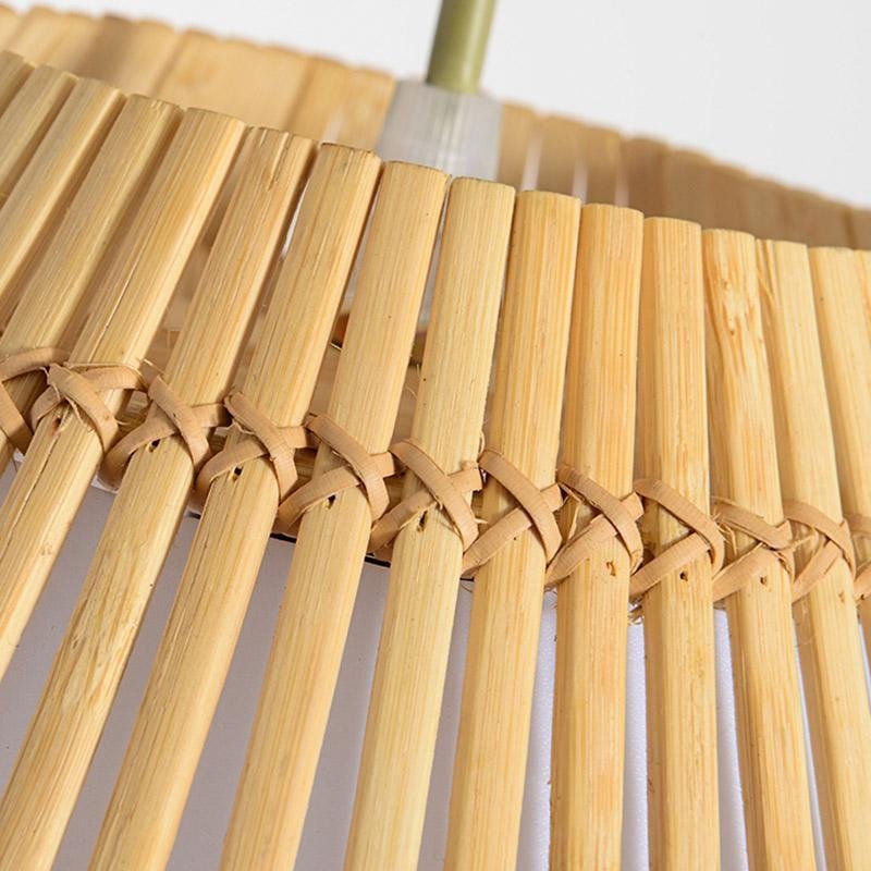 Burlywood Bamboo Pendant Light Decorative Hanging Ceiling Lamp for Modern Kitchen Island and Dining Table