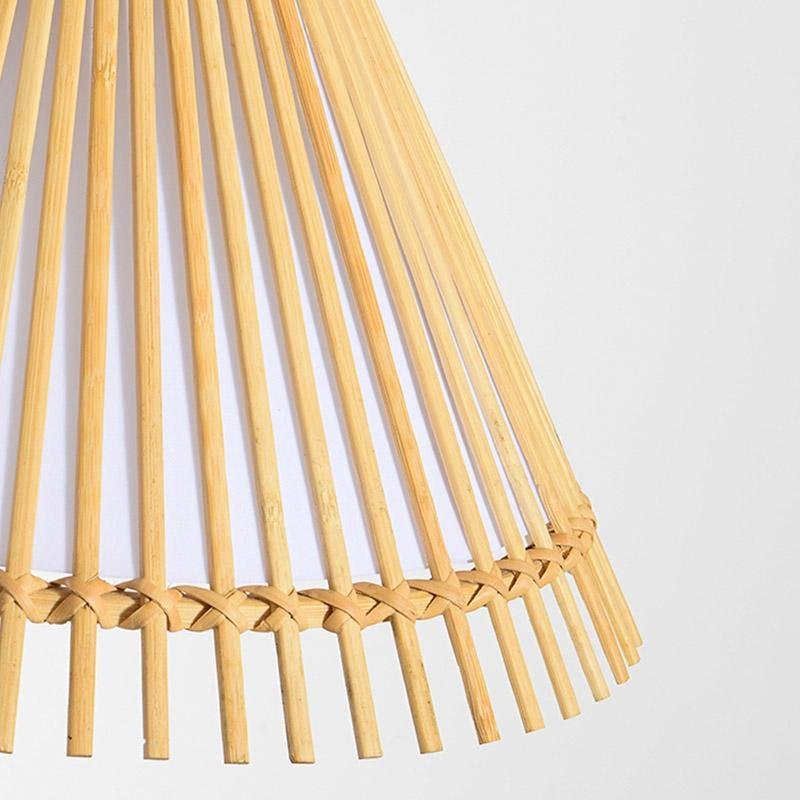 Burlywood Bamboo Pendant Light Decorative Hanging Ceiling Lamp for Modern Kitchen Island and Dining Table