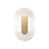 Button Modern Striped Glass Wall Sconce Satin Brass LED Indoor Lighting Fixture