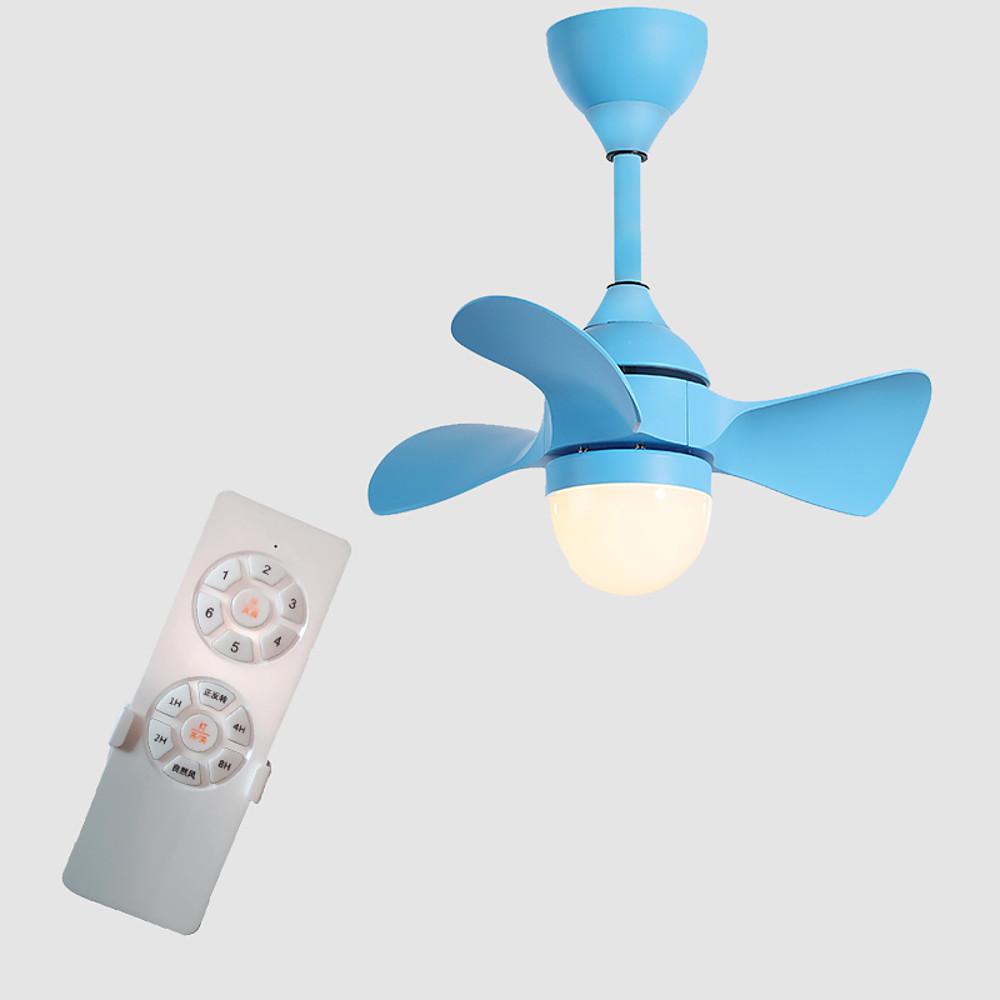 Nordic LED Ceiling Fan Light with Dimmable Remote Control 22 Inch Modern Flush Mount Fixture