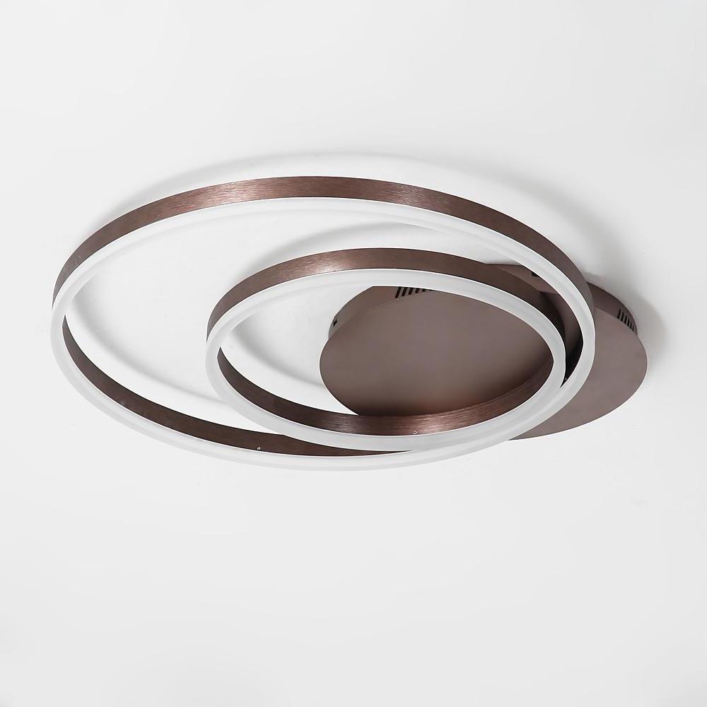Modern Dimmable Multi Circle LED Flush Mount Ceiling Light for Living Room and Bedroom in Coffee Finish