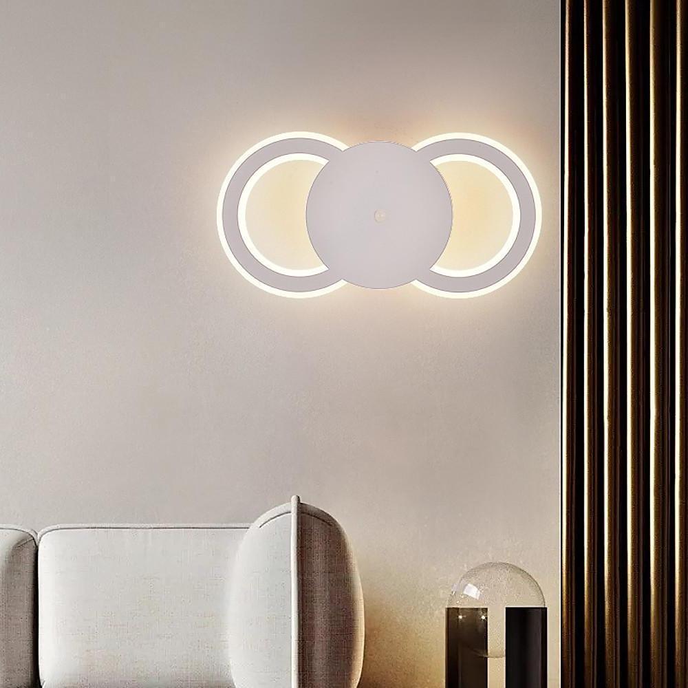 Modern Dual Ring LED Ceiling Light Minimalist Geometric Flush Mount Fixture for Home Lighting