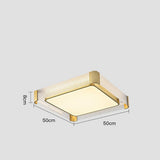 Modern Copper LED Flush Mount Ceiling Light Nordic Brass Circular Glass Fixture